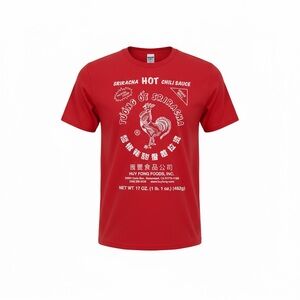 003 Sriracha Red Graphic T-Shirt M Mens